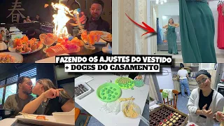 PROVANDO O VESTIDO DO CASAMENTO, FINALIZANDO OS DOCES, RODÍZIO JAPONÊS e muito mais ❤️ - Bruna Paula