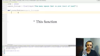 Python Programming part 6 Acres Conversion