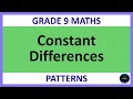 Grade 9 Maths Term 1 Lesson 17 Patterns with a Constant Difference