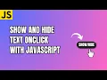 Show and Hide Text Onclick with JavaScript
