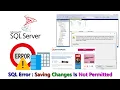 SQL Error Saving Changes Is Not Permitted