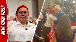 Trump Embraces Teary-Eyed Mom of 12-year-old Boy Tragically Shot Dead by Stray Bullet in The Bronx