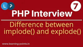 Difference between implode and explode String to Array conversion Array to String conversion