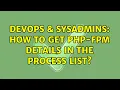 DevOps SysAdmins How to get php-fpm details in the process list