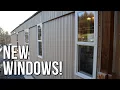 Mobile Home Window Replacement - Kinro Low-E Vinyl Windows on Aluminum Metal Siding Home