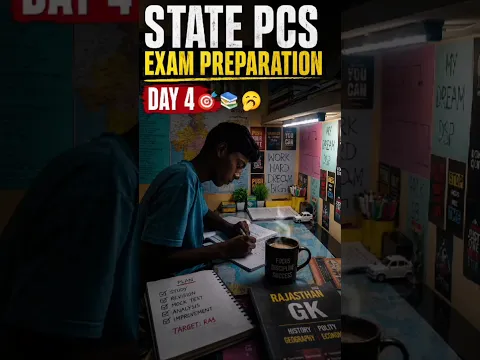 STATE PCS EXAM PREPARATION DAY 4 🎯📚 #shorts #minivlog #upsc #rasexam2026 #dailyvlog #students #ips