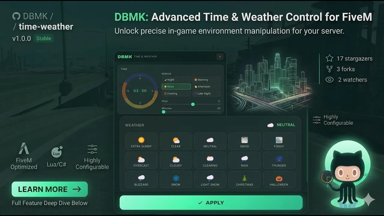 🕒 DBMK-Easytime v1.0.0 — Advanced Time Management (ESX Legacy / ox_lib)