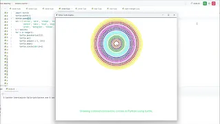 Drawing colored concentric circles in Python using turtle
