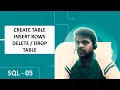 SQL MSSQL Create table Insert rows Delete and Drop table