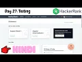 Day 27 Testing 30 days of Code Hackerrank Language Code With Pankaj
