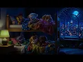 No ADs | Cozy Bunk Bed Sleep 🌙 Quiet City Night Ambience for Deep Sleep & Relaxation | Rainy Sound
