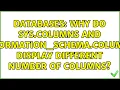 Databases Why do sys columns and INFORMATION - SCHEMA COLUMNS display different number of columns