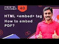 How to Embed PDF in HTML HTML embed Tag Beginner Tutorial - Episode 40