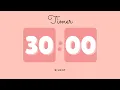 30 Minutes Silent Timer with Cute Ending Alarm Pastel Red Timer