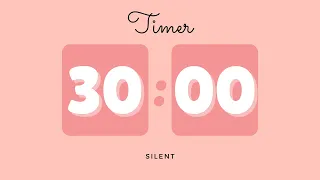 30 Minutes Silent Timer with Cute Ending Alarm Pastel Red Timer