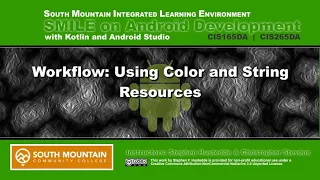 Android 01I - Workflow Using color and string resources