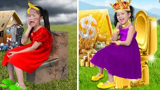 Rich vs Poor Cardboard Family   Funny Rich vs  Broke Stories