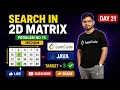 Search a 2D Matrix LeetCode 74 Medium Day 21 Java Binary Search Trick