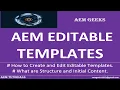 AEM Beginner Editable Templates in AEM