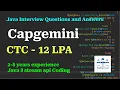 13 Capgemini Interview Java8 Stream APIs coding Question Answers