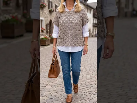 ¿1 SOLA PIEZA? 🧶 El poncho a crochet más fácil y elegante