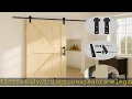 S Z TOPHAND 42 in x 84 in Unfinished British Brace Knotty Barn Door with 8FT Sliding Door Hardwar