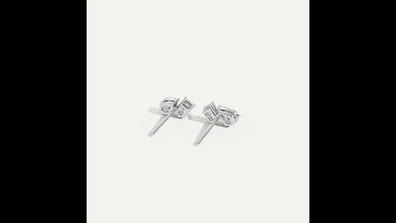 1.0CTW Radiant & Pear Lab Diamond Toi et Moi Stud Earrings