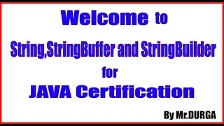 OCJA 1Z0 - 808 String StringBuffer and StringBuilder For Java Certification