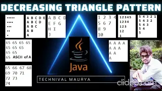 Decreasing Triangle Pattern in java Triangle program Pattern