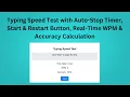 Typing Speed Test with HTML CSS and jQuery Step-by-Step Guide