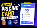 Build a Beautiful Pricing Card Using HTML CSS Beginner Project