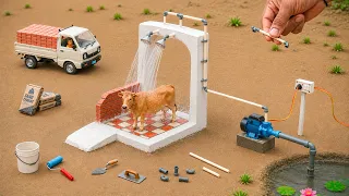 Mini Brick Cow Shower with Full Water Supply | Village Construction Project