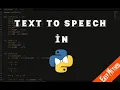 How to build a TEXT TO SPEECH app under 3 min 8 lines using PYTHON and PYTTSX