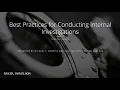 Best Practices for Conducting Internal Investigations