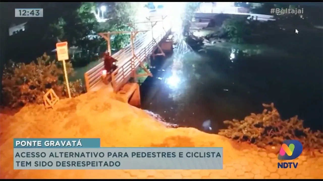 Acesso alternativo para pedestres e ciclistas tem sido desrespeitado na ponte do Gravatá