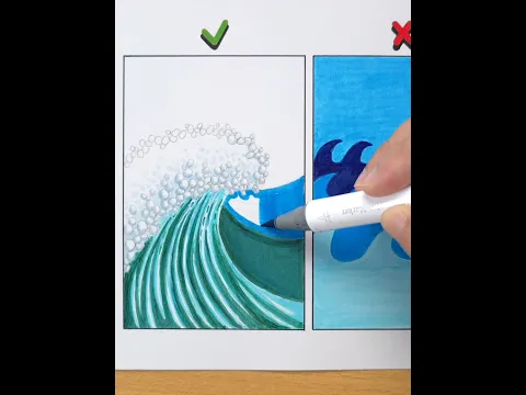 Draw Ocean Waves #shorts #drawing #art #satisfying #artist