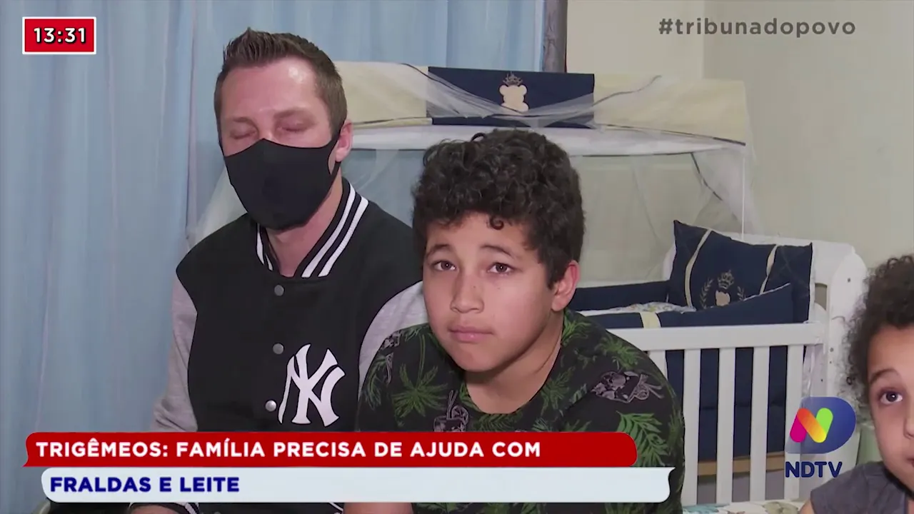 Trigêmeos: Família precisa de ajuda com fraldas e leite