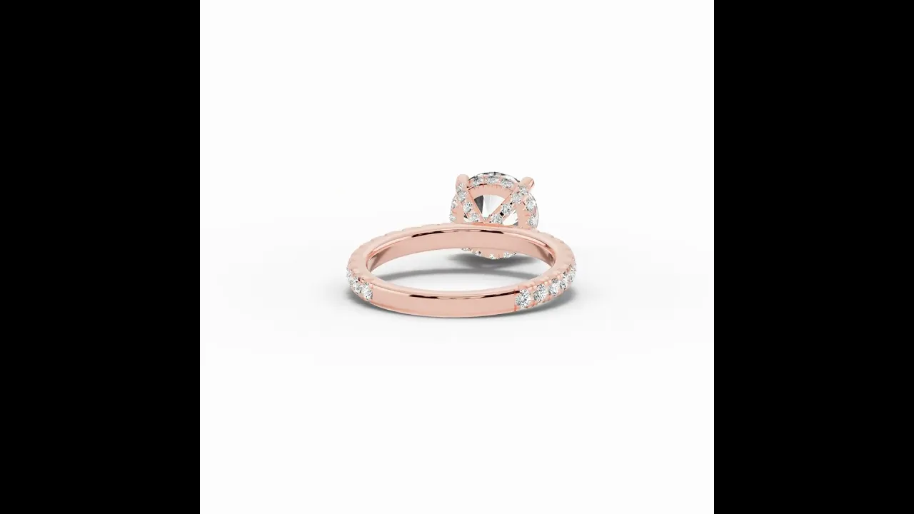 Round Coronet Diamond Crown Engagement Ring