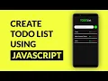 Todo List Using HTML CSS JavaScript