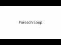 for each loop in php