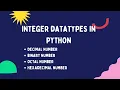 Integer Data type in Python What is number data type Examples of number data type
