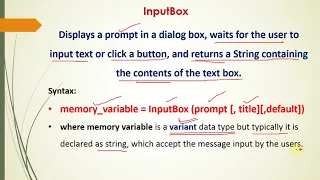 msgbox and inputbox in VB 6
