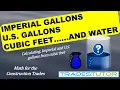 Imperial gallons U S gallons cubic feet and the volume of water Tradestutor