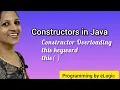Constructor Overloading this keyword this