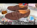 I WALKED INTO A THRIFT SHOP \u0026 FOUND THESE!-Suede Care Tutorial on Vintage Johnston \u0026 Murphy Wingtips