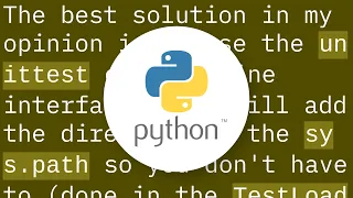 Running unittest with typical test directory structure