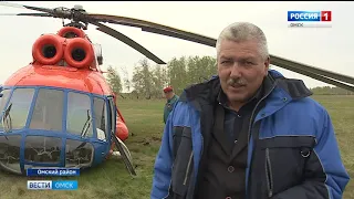 В Омском районе совершил аварийную посадку вертолет «Ми-8Т»