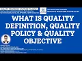 What Is the Definition of Quality Quality Policy Quality Objectives