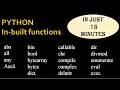 python in built function Use of Python In-built functions with explaination in 15 minutes