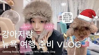 🇺🇸강아지랑 뉴욕으로 떠나요! 같이 짐 챙기기부터 비행기타고 뉴욕 도착까지 VLOG | 예쁜 옷 한가득 소개💗